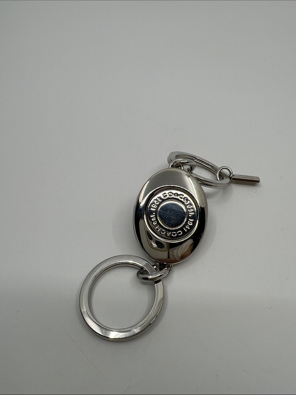 Coach Y2K Oval Purple Turnlock fob double valet keychain bag charm - like New - Picture 13 of 14